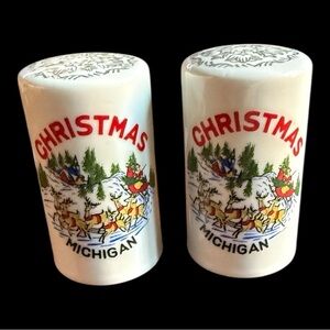 Vintage Souvenir Salt and Pepper Shakers from Christmas, Michigan